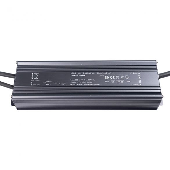 200W DALI & Push Dimmable LED Driver - DALI Dimmable Power Supplies for LED Lighting