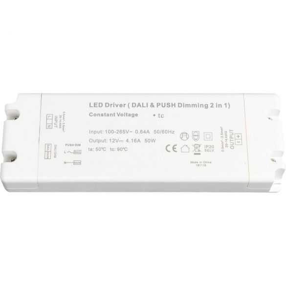 50W DALI & Push Dimmable LED Driver - DALI Dimmable Power Supplies for LED Lighting