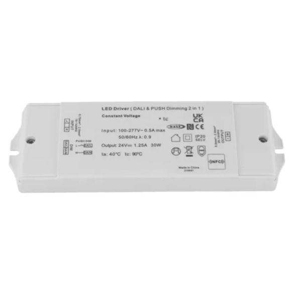 24V 30W DALI 2 & Push Dimmable LED Driver